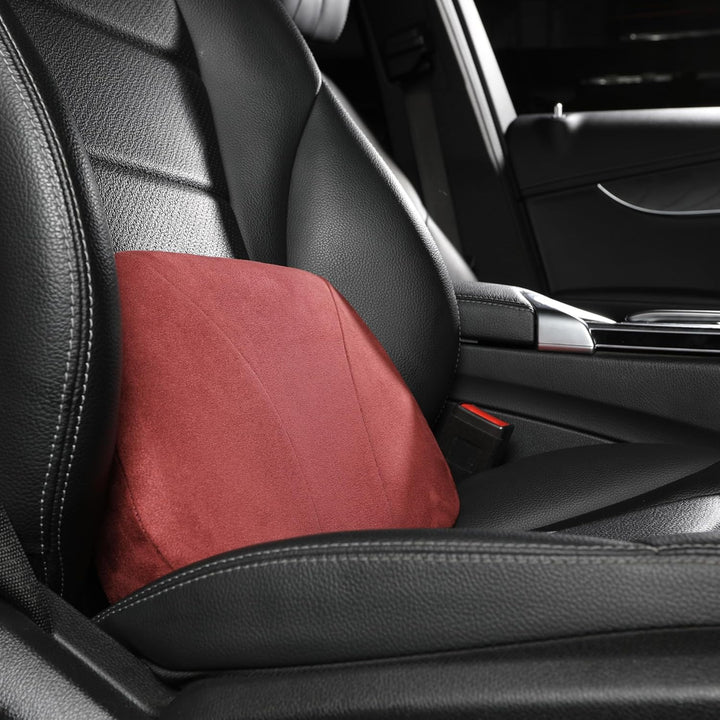 Lendenstützkissen Auto, Memory Foam Füllung & Hautfreundliches Samtleder – Taillengerechte Passform