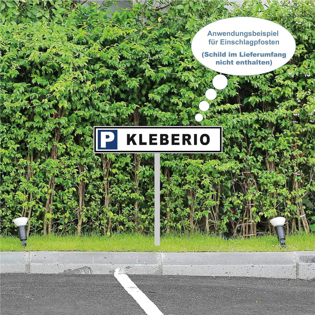 Kleberio® Einschlagpfosten verzinkt, Stahl, rostfrei Nummernschildhalterung Auto Kennzeichenhalter f