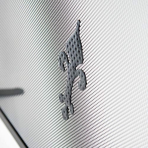 Funkenschutzgitter aus Schmiedeeisen mit Knäufe 'Tür' mit Flügel und Knäufe 90 x 50