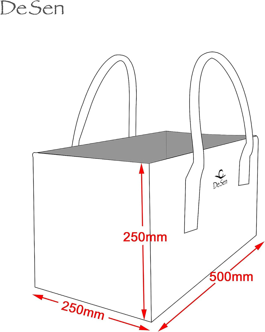 DeSen Deluxe Filztasche Hochwertige Einkaufstasche, Schicke Strandtasche, Henkeltasche, Zeitungskorb