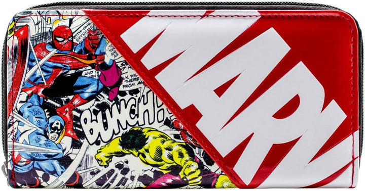 AVENGERS Avenger Comic-Stil Superhelden Charaktere Portemonnaie Clutch Münzfach & Kartenhalter, Rot
