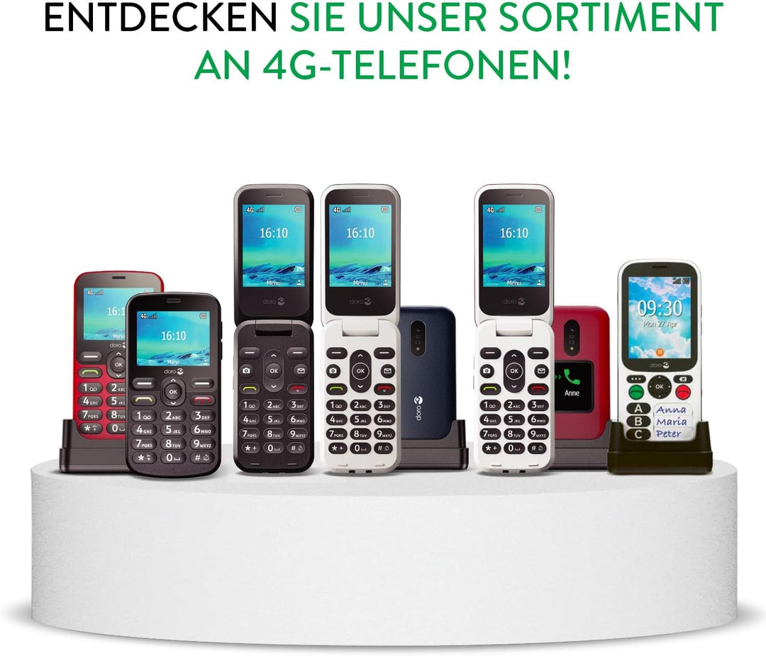 Doro 2820 4G Handy mit Klappdeckel für Senioren – grosse sprechende Tasten – Kamera – Bluetooth – As
