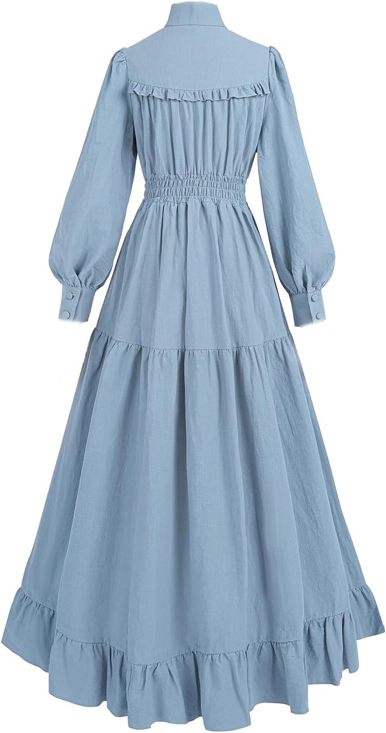CR ROLECOS Viktorianisches Kleid Gothic Mittelalter Vintage Edwardianisches Kleid Damen Karneval Fre