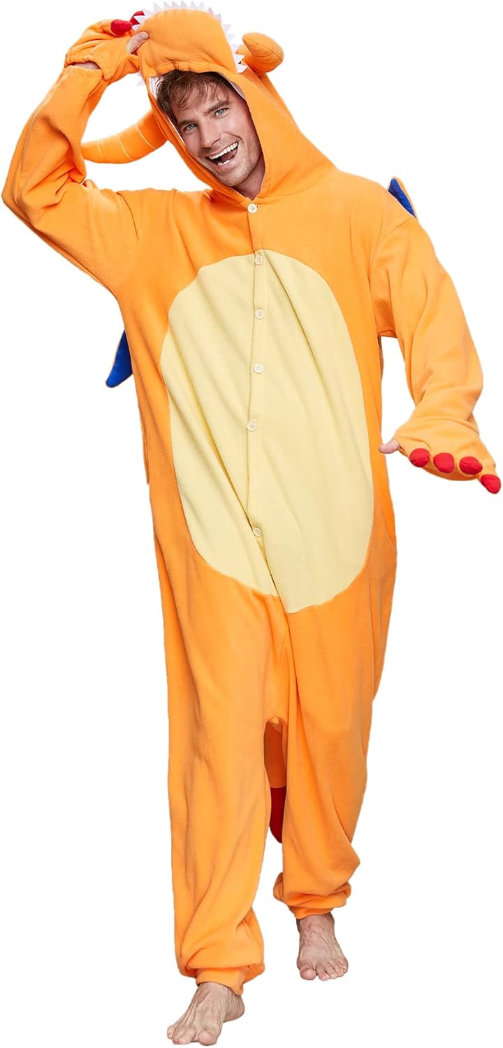 Dodheah Drache Onesie Erwachsene Tier Cosplay Kostüm Anime Cartoon Jumpsuit Weihnachten Halloween Py