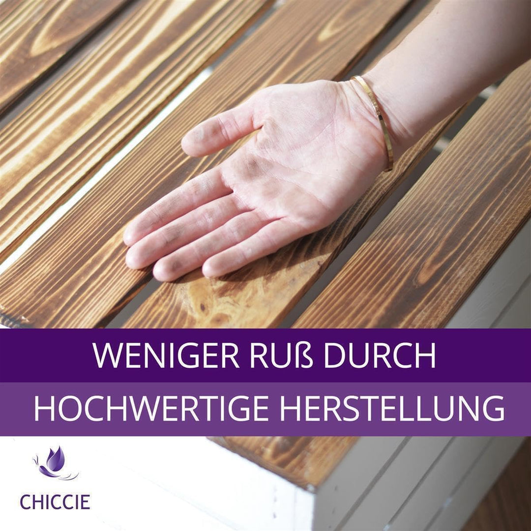 CHICCIE 3 Set Holzkiste Grete Weiss Geflammt 50x40x30cm - 2x Kurzes Regal Weinkiste 2x Kurzes Weisse