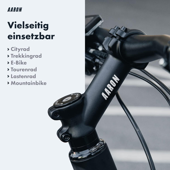 AARON Stem Fahrrad Lenkervorbau, Aluminium Fahrradvorbau mit 35° Winkel für ergonomische Sitzhaltung