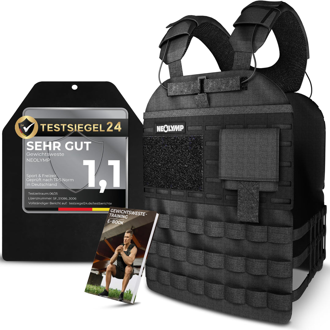 NEOLYMP Gewichtsweste – Unisex Weighted Vest – Plattenträger Weste mit Tasche – Kein Verrutschen – A