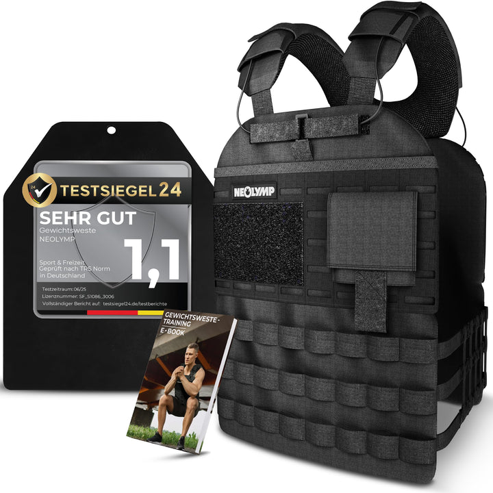NEOLYMP Gewichtsweste – Unisex Weighted Vest – Plattenträger Weste mit Tasche – Kein Verrutschen – A