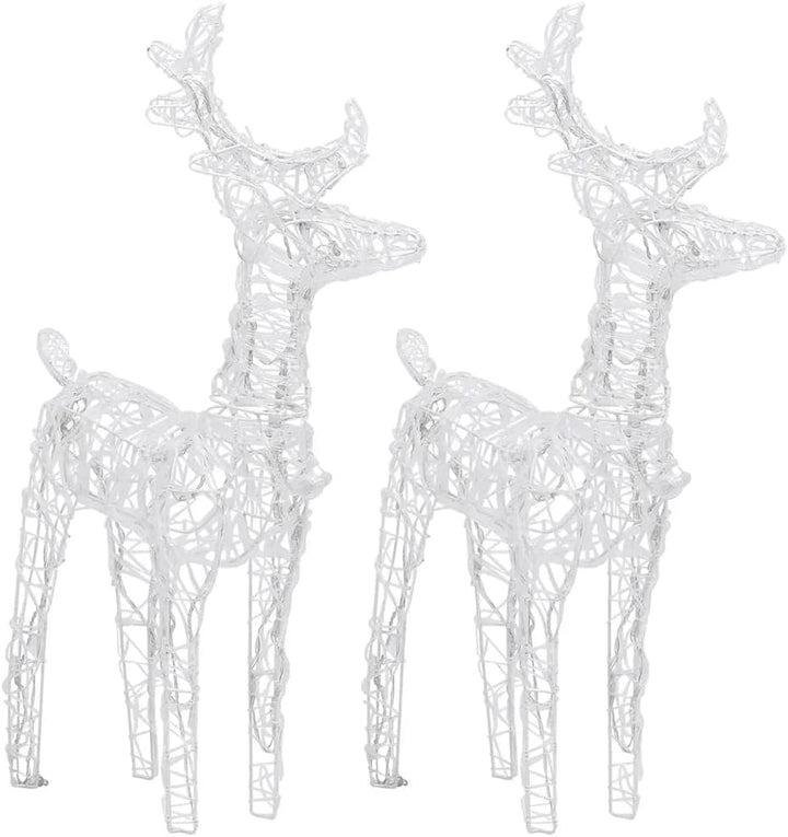 vidaXL Weihnachtsdekoration Rentiere mit Schlitten Beleuchtet Dekofigur Weihnachtsdeko Figur Weihnac