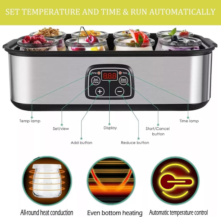 Joghurtbereiter, Automatischer Digitaler Joghurt Maker, Griechischer Joghurtmaschine mit Temperatur-