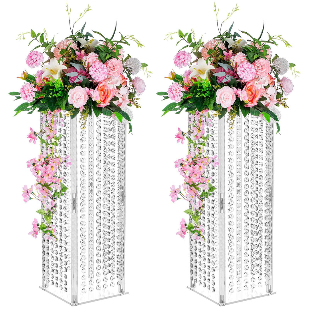 Nuptio 2 Stück Hochzeit Mittelstücke für Tischvasen 60cm Hohe Blumenvase Blumenständer für Partytisc
