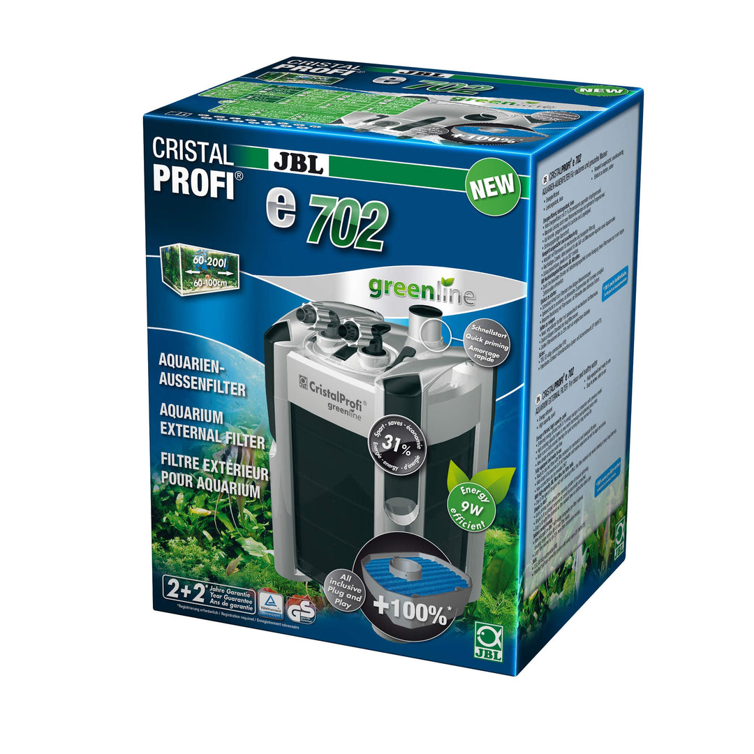 JBL CristalProfi e702 greenline Aussenfilter für Aquarien 60-200 Litern Single, 60-200 Litern Single