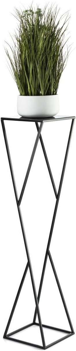 HowHomely Blumenständer Metall 100 x 24 cm - Solider und Minimalistischer Blumenhocker - Schwarz Pfl