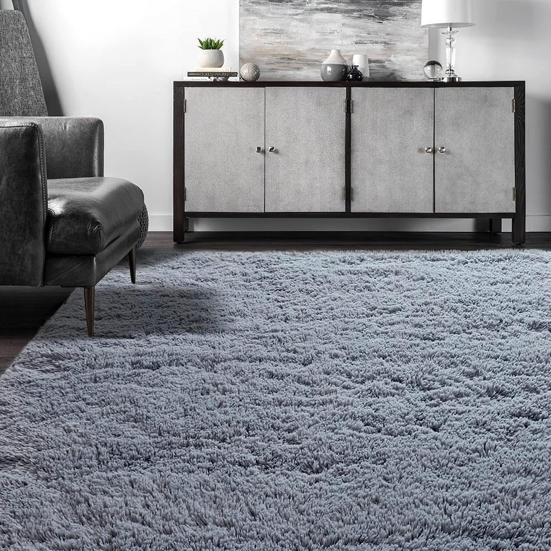 VOFUSHON Wohnzimmer Hochflor Teppich,Shaggy Flur Läufer Teppich Modern Flauschiger Weich Teppich Gro