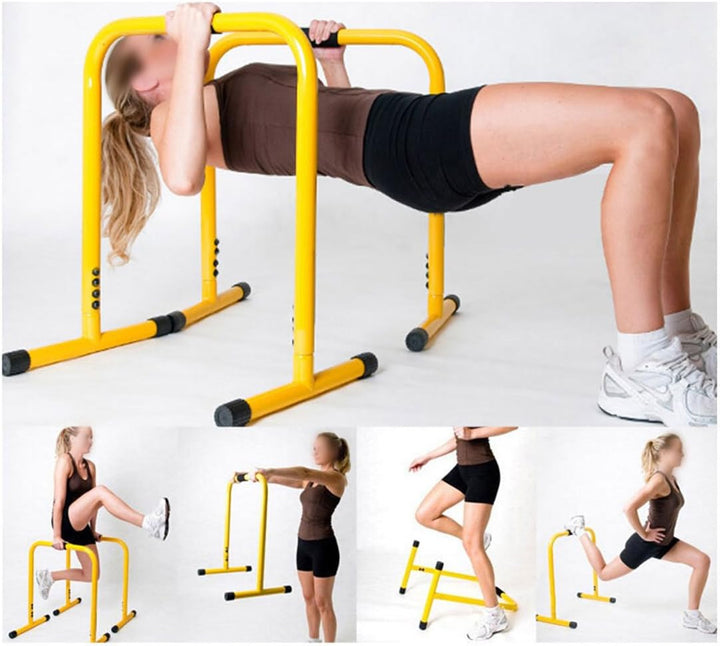 JH Verstellbar 76-90 * 61 * 38 cm Fitness Equalizer Dip Station Krafttraining Liegestütz belastbar a