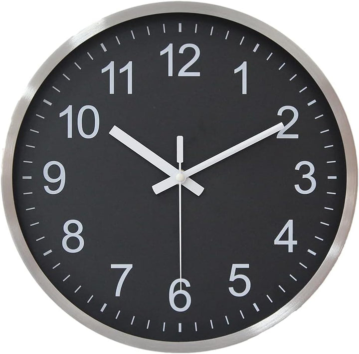 HZDHCLH 30cm geräuschlosem funkuhr wanduhr, digital Gross, für Wohnzimmer, Küche (Schwarz), Schwarz