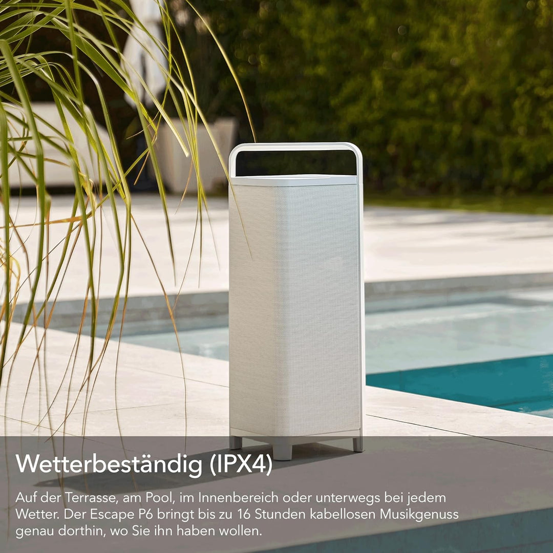 Escape P6 Air Outdoor/Garten Lautsprecher (IPX4 wetterfest, Bluetooth, AirPlay, Google Cast, kabello