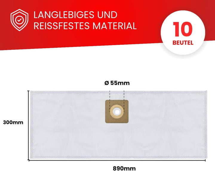 Invest - Staubsaugerbeutel Ersatz, Beutel kompatibel mit BOSCH AdvancedVac 20, BOSCH UniversalVac 15