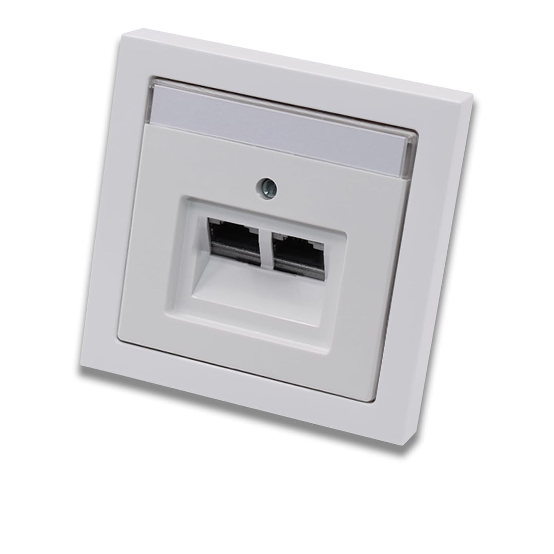 EBROM's BJ Sets BUSCH JÄGER Komplettset / 2er Netzwerkdose - 2-fach UAE Anschlussdose Cat.6A Rutenbe