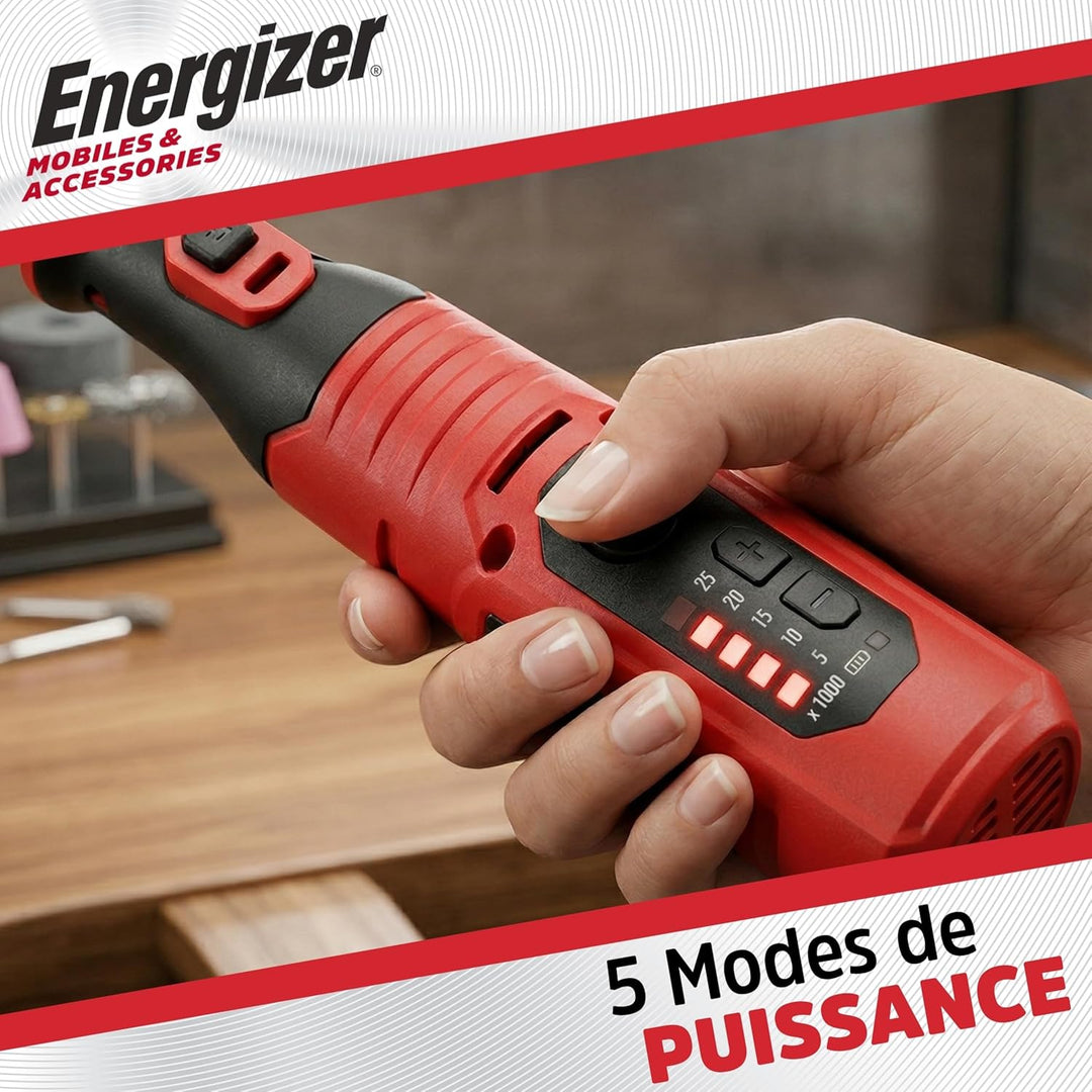 Energizer – Multifunktionswerkzeug Kabelloser Präzisionsschleifer, Akku 1500 mAh, USB-C – 5 Geschwin