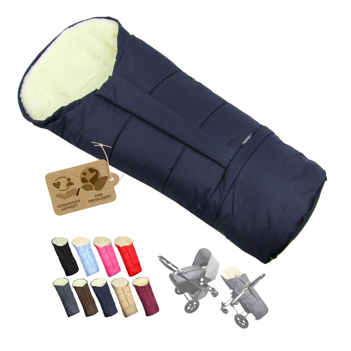 BAMBINIWELT Winterfusssack Fusssack für Kinderwagen, Buggy oder Schlitten, in Mumienform, aus Wolle,