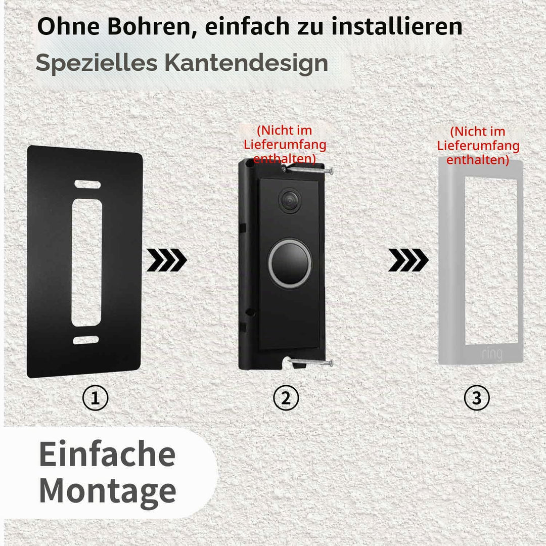 Edelstahl Blende für Ring Videotürklingel Pro Kabel/Video Doorbell Pro1 2 – Robuste Halterung und Zu