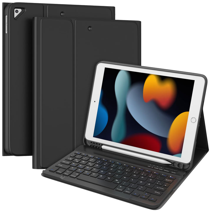 TQQ Tastatur Hülle für iPad 10.2 Zoll (9/8/7 Generation), für iPad Air 3rd und iPad Pro 10.5, Wieder