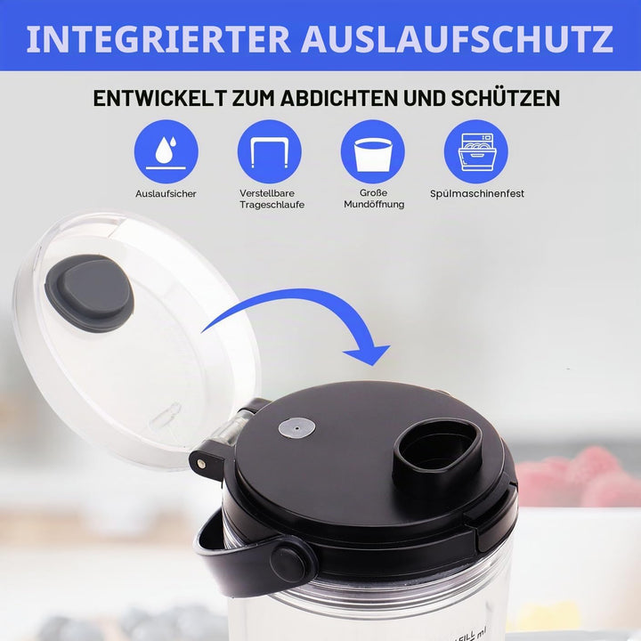 Ersatz-Mixerbecher mit Deckel für Ninja Blast Portable Blender BC100 & BC151 Serie: 510.3 g Blender
