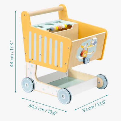 Navaris Spielzeug Einkaufswagen aus Holz - Kinder Lauflernwagen - für Mädchen und Jungen - ab 12 Mon