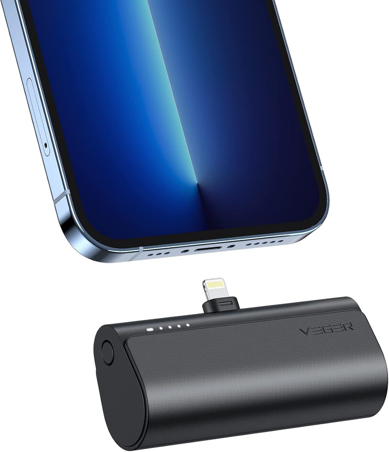 VEGER Power Bank 5000mAh, 20W PD Mini Tragbare Powerbank Externer Akku, Schnelles Aufladen Kabellose