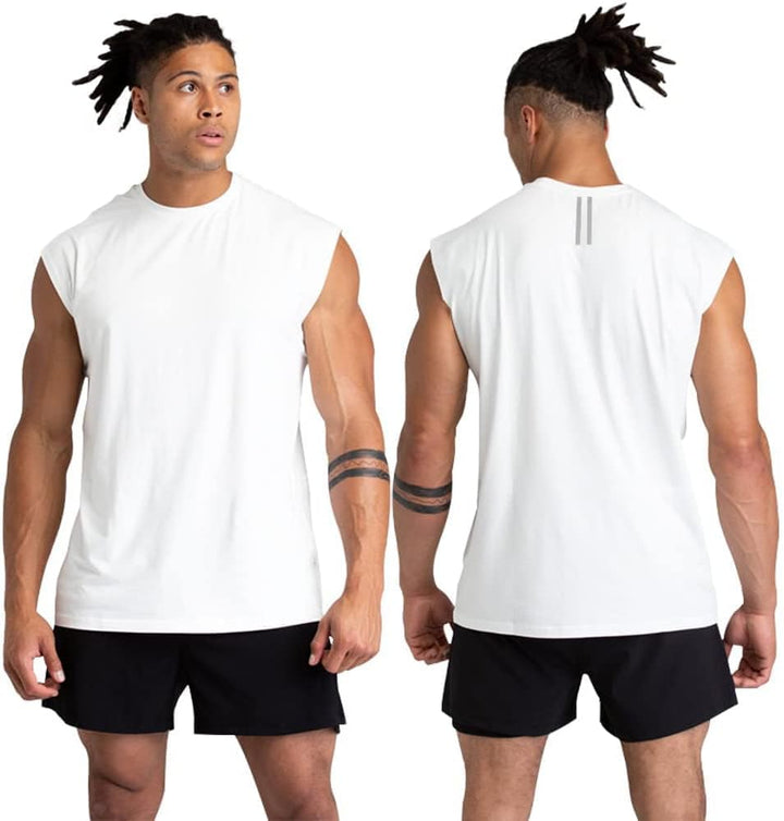Holure 3er Pack Herren Unterhemden Muskelshirt Workout Tank Tops Unterhemd mit Rundhals-Ausschnitt S
