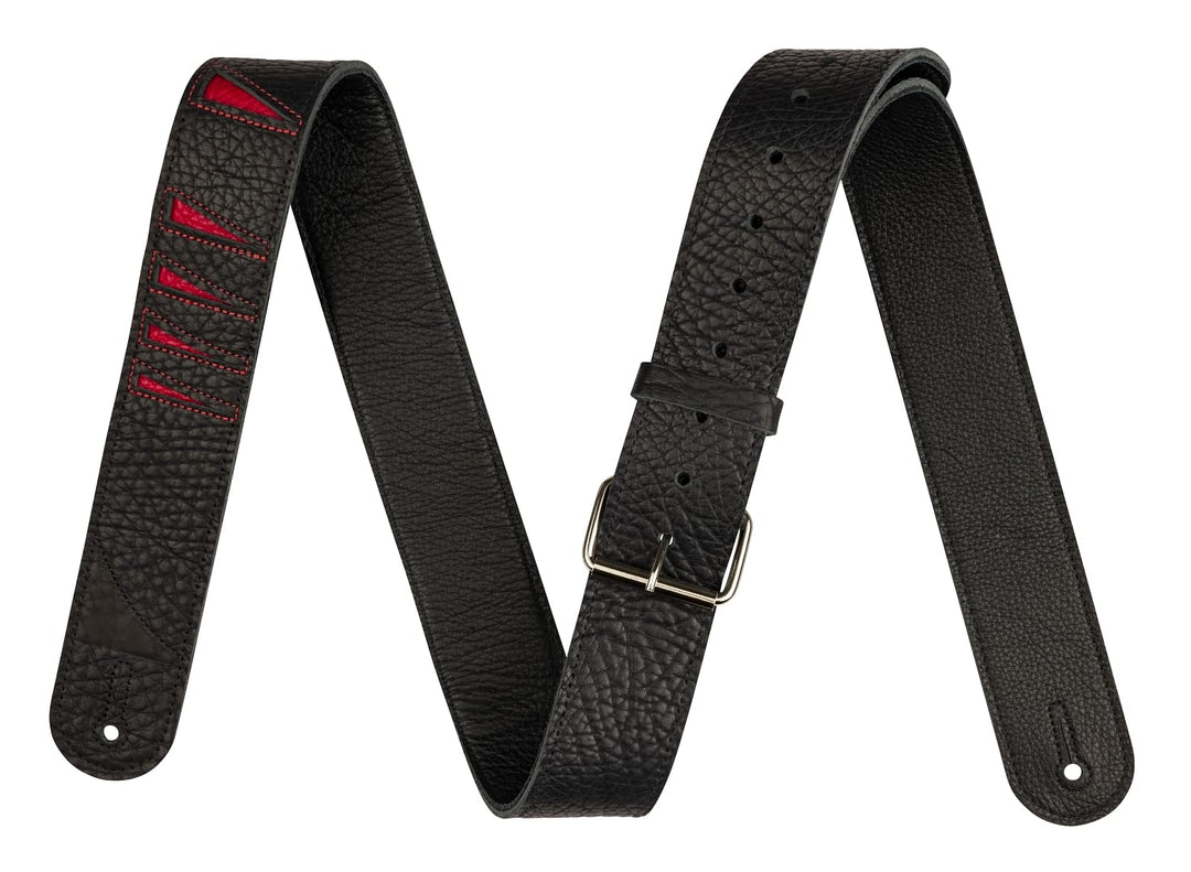 Jackson Shark Fin Leather Strap, Red and Black, 2"