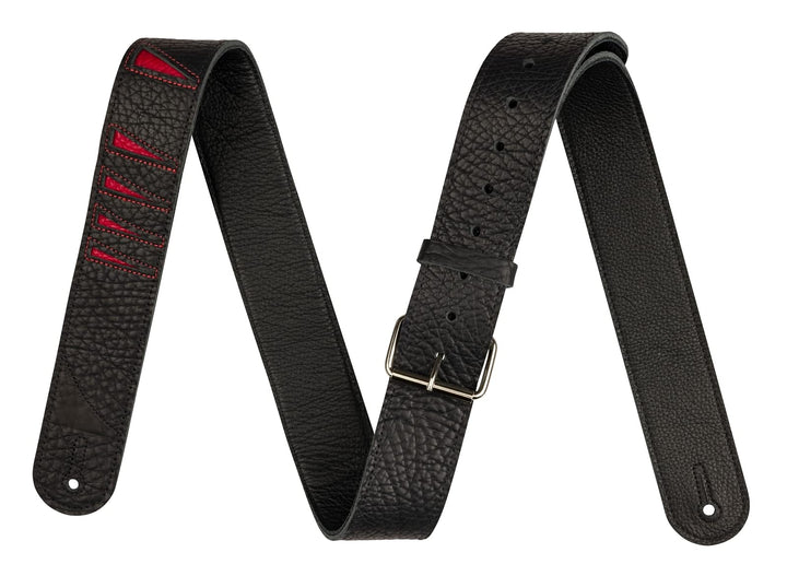Jackson Shark Fin Leather Strap, Red and Black, 2"