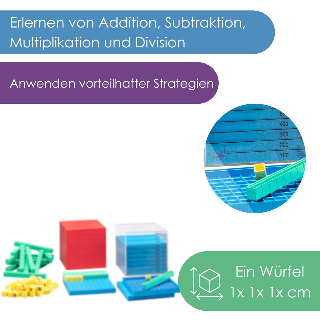 WISSNER aktiv lernen - Dienes Dezimal Rechensatz 132 Teile - RE-Plastic° 132 pieces Single, 132 piec