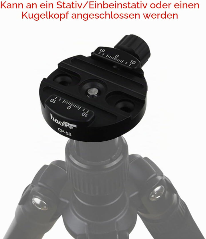 Haoge CP-58 58 mm Schraubknopf, Schnellwechselklemme, Adapterhalterung für Schnellwechselplatte, Kam