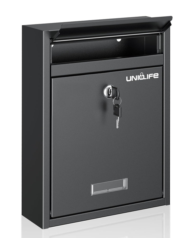 Uniclife Briefkasten Abschliessbarer Wandbriefkasten für draussen grosser BriefkastenSchlüsselschlos