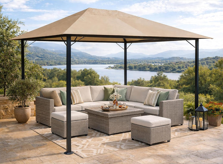 QUICK STAR Ersatzdach 250g Garten Pavillon 3x4m Sand Antik Pavillondach Ersatzbezug