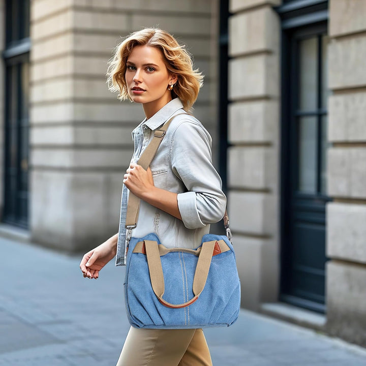 DIRRONA Casual Damen Segeltuch Umhängetasche Gross Kapazität Handtasche Reise Schultertasche Multifu