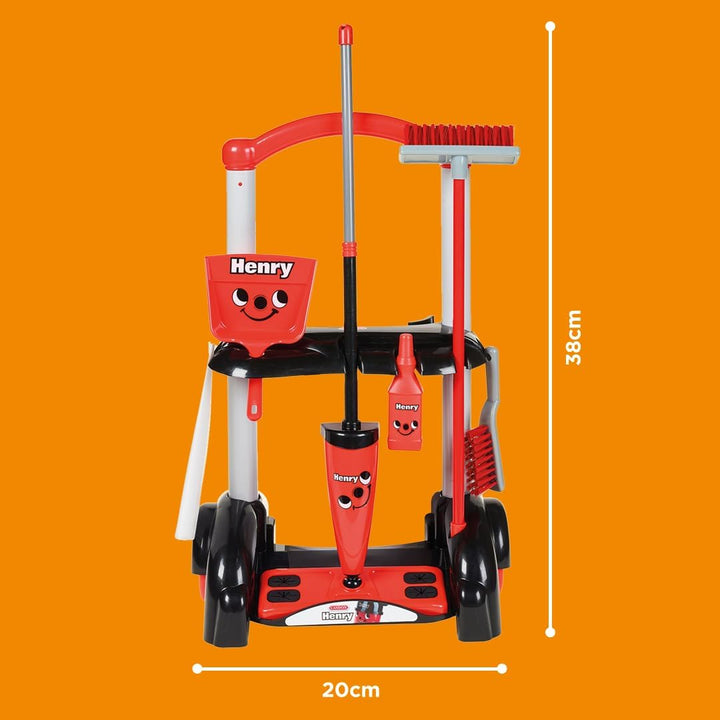 Casdon 630 Henry-inspirierter Spielzeug-Reinigungswagen für Kinder ab 3 Jahren Rollt Raum, Rot, 44 x