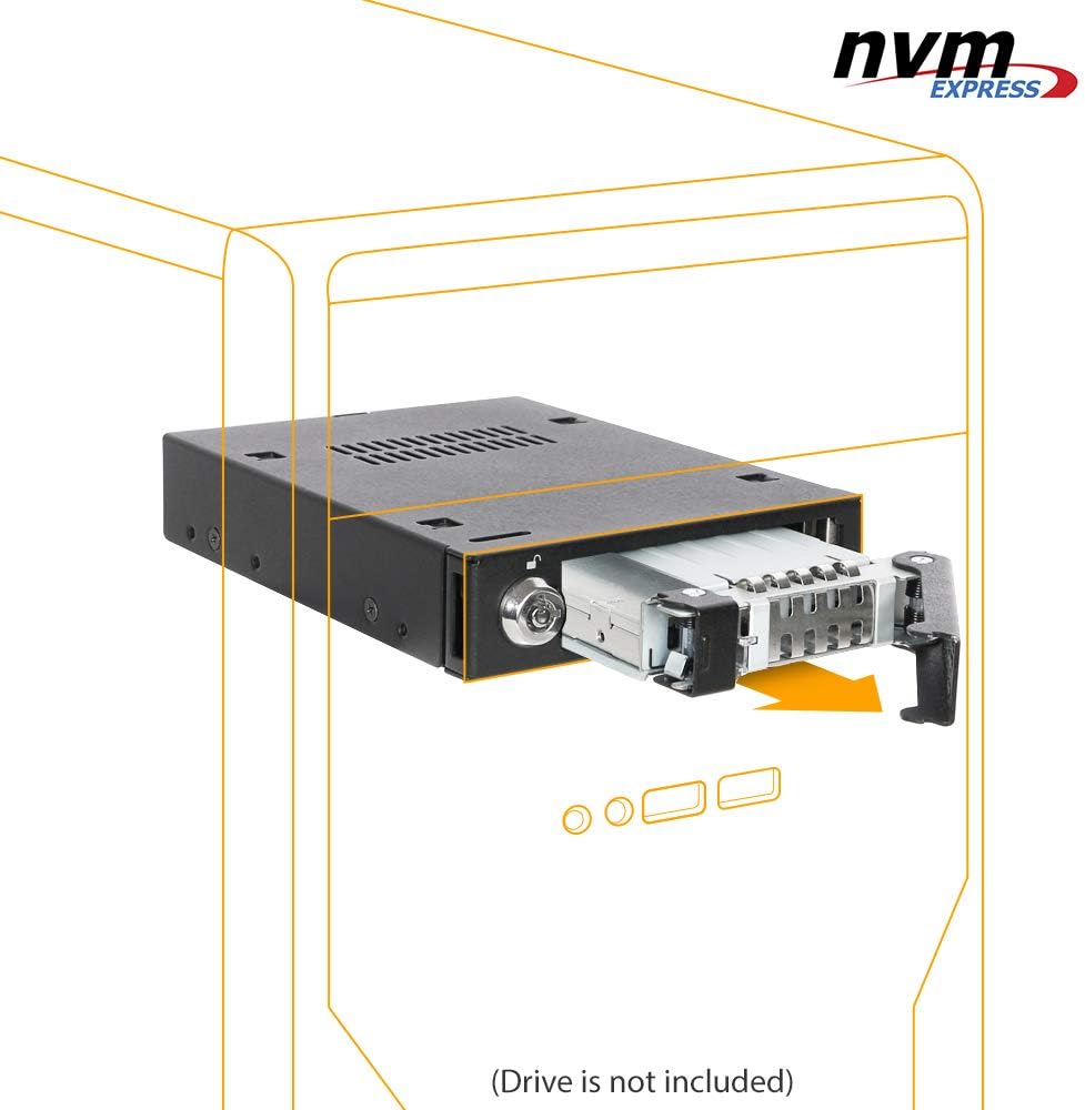 ICY DOCK ToughArmor MB601VK-B - 2,5 Zoll U.2 PCIe 4.0 NVMe SSD Wechselrahmen bis zu 64Gbps - Vollmet