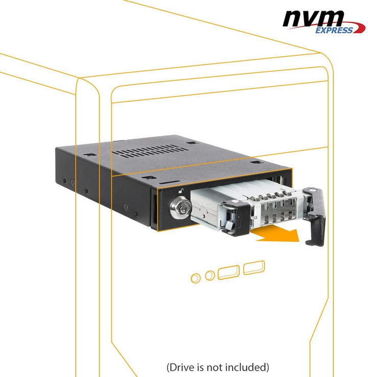 ICY DOCK ToughArmor MB601VK-B - 2,5 Zoll U.2 PCIe 4.0 NVMe SSD Wechselrahmen bis zu 64Gbps - Vollmet