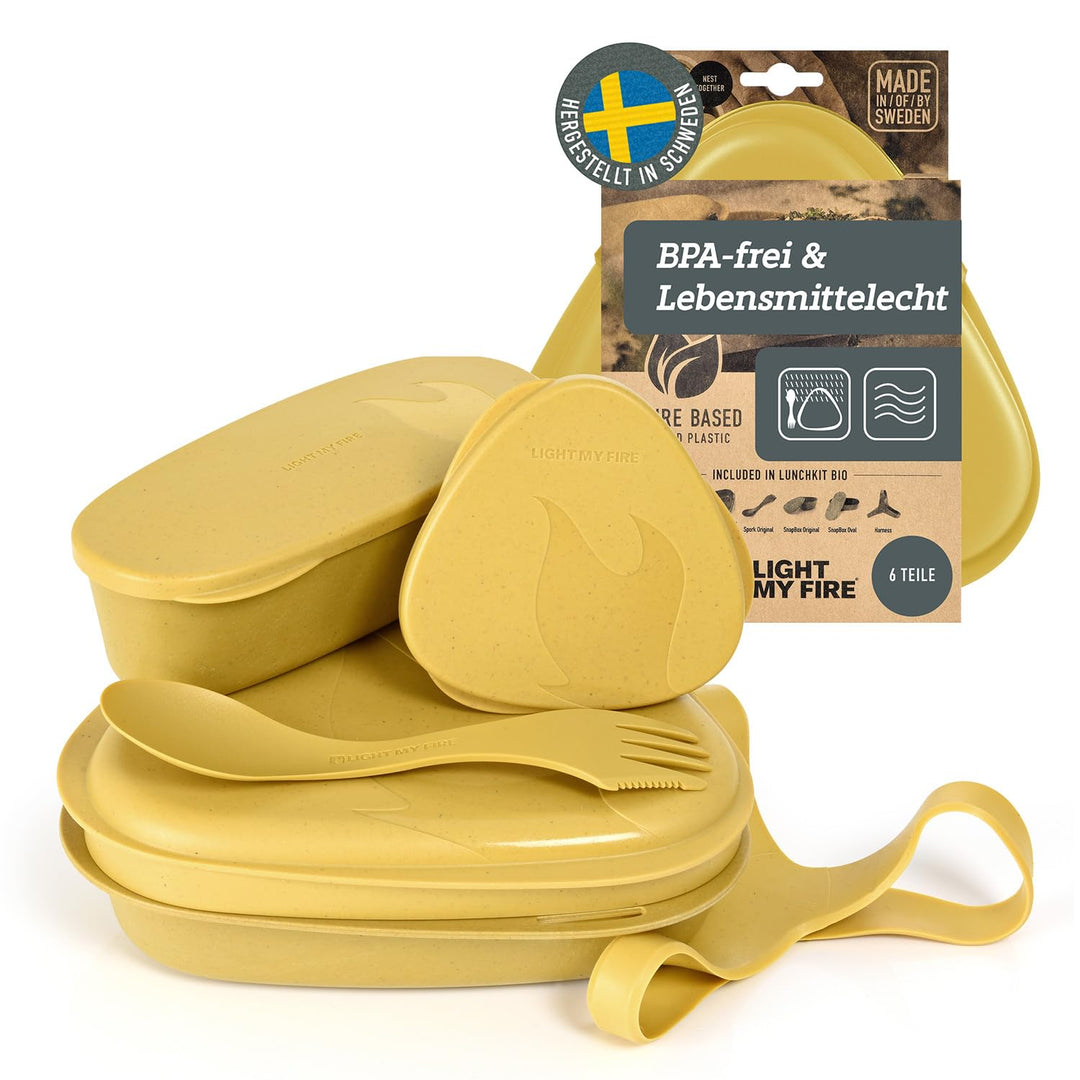 Light My Fire Camping Geschirr Set - 6 Teilig Salat to Go Box - Brotdose Erwachsene mit Camping Best