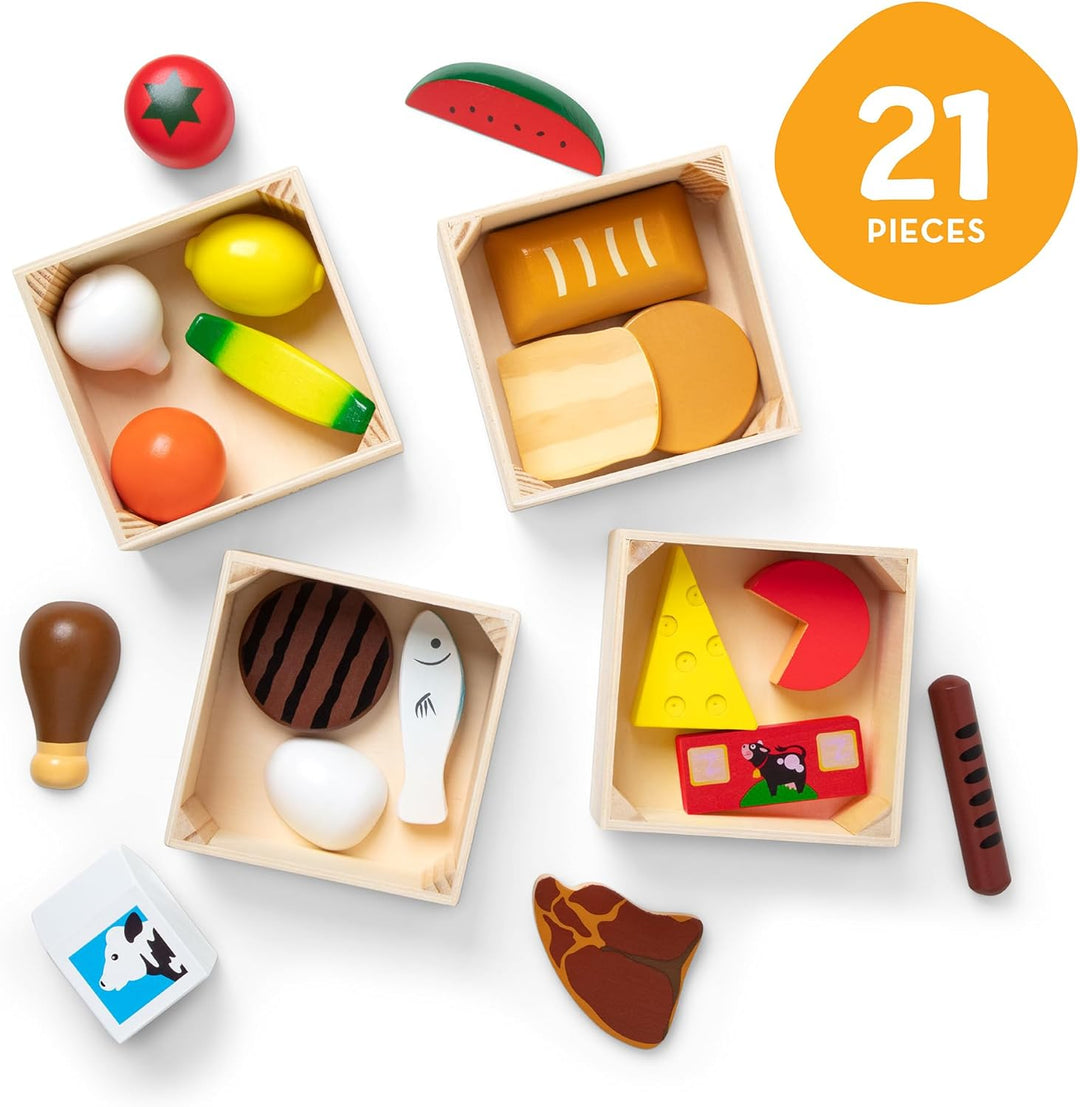 Melissa and Doug Holz Lebensmittel Kinderküche Zubehör Holz | Spielküche Zubehör Holz & Kaufladen Zu