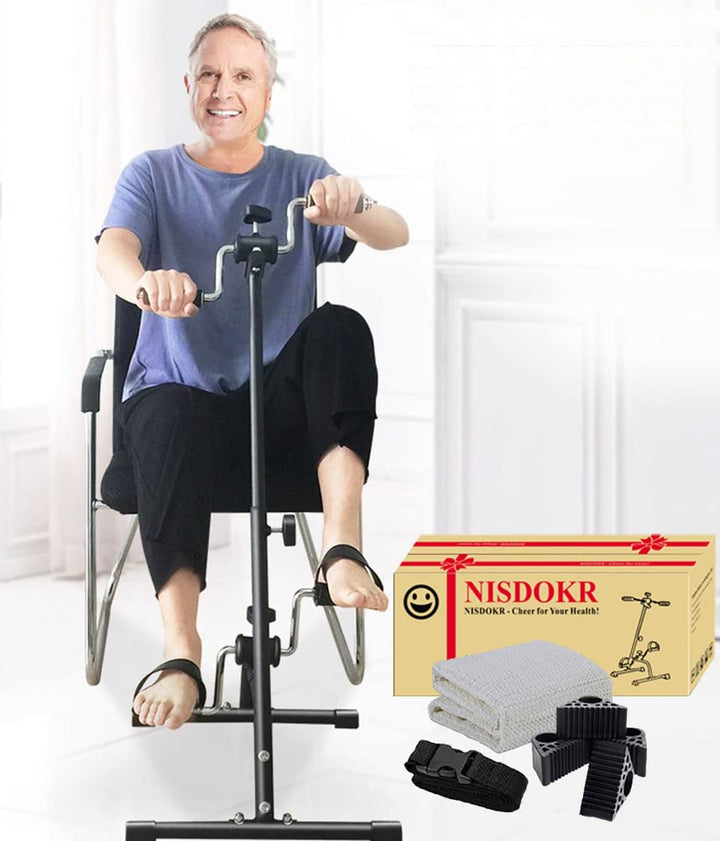 Pedal Exerciser Bike Hand Arm Leg and Knee Peddler Adjustable Fitness Equipment for Seniors, Elderly