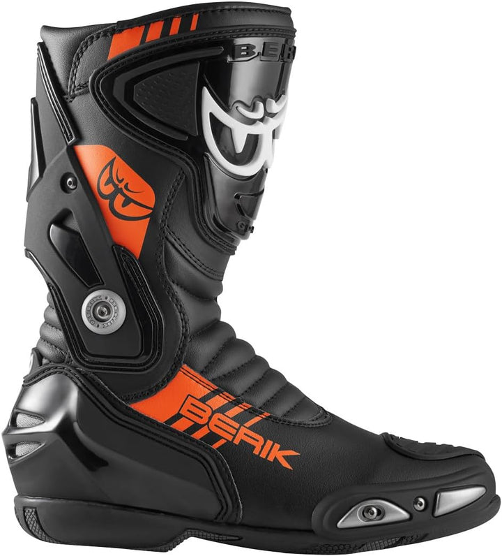 Berik Shaft 3.0 Motorradstiefel, schwarz/orange, 44 Schwarz Orange 44 EU, Schwarz Orange 44 EU