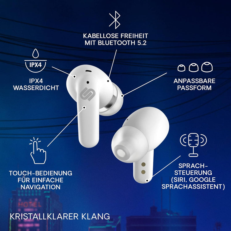 Urbanista Seoul In Ear Kopfhörer | Wireless Earbuds mit Mikrofon | 70ms Low Latency Gaming Earbuds |