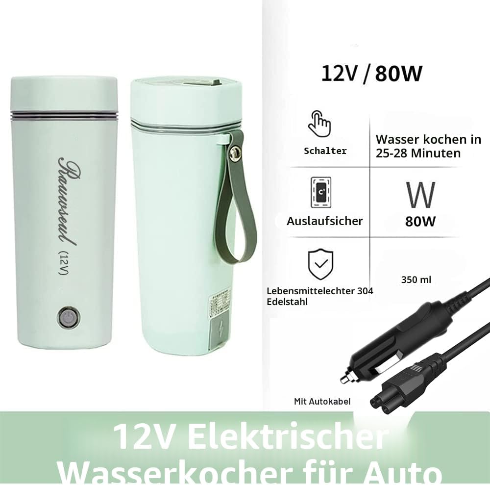 Tragbarer elektrischer Reisebecher, 12 V/7 A, 80W, 350 ml, elektrischer Teekessel für 12 V Auto, 450