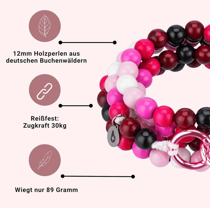 beadstars Perlen Handykette Universal zum Umhängen inkl. Patch und Geschenkbox, handgefertigt in Deu