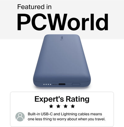 Belkin BOOSTCHARGE Plus 10K tragbares Ladegerät und Powerbank (10.000 mAh mit integriertem Lightning