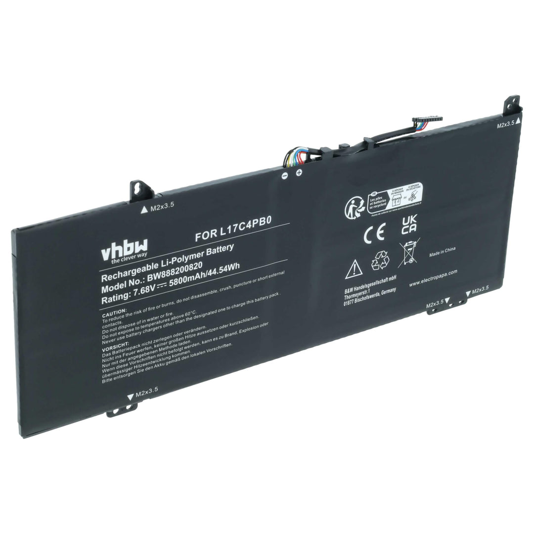 vhbw Akku kompatibel mit Lenovo IdeaPad 530s-14IKB, 530S-15IKB, 530S-15IKB (81EV) Notebook (5800mAh,